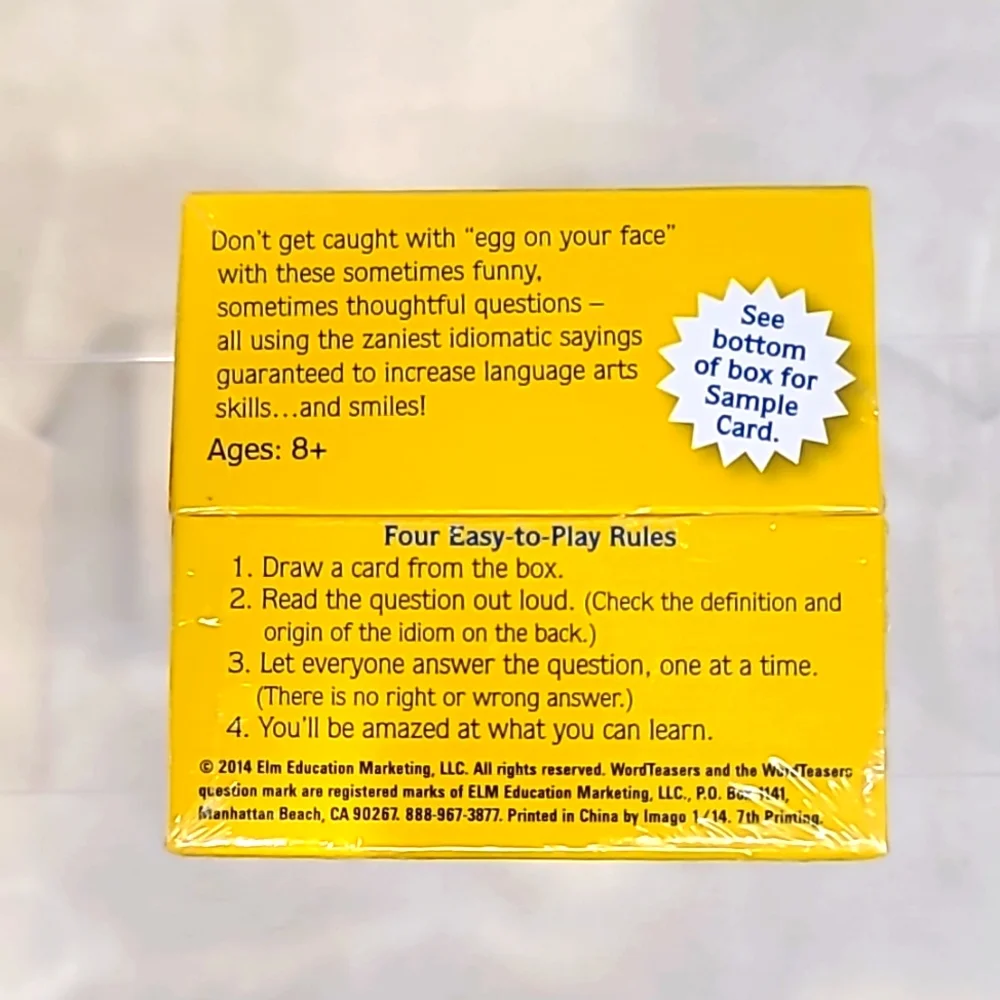 Word Teasers Funny Sayings Game Convo Knowledge/Trivia Game Adults/Kids NIB/NWT